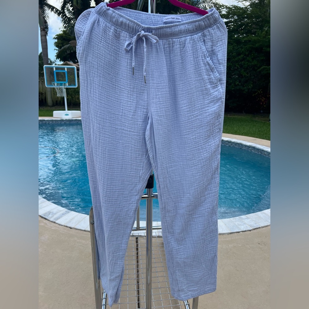 Calvin Klein Jeans Light Blue Textured Joggers